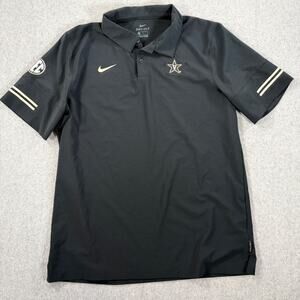 Vanderbilt Commodores Nike Dri-Fit Men's Large Short Sleeve Polo Shirt Black SEC